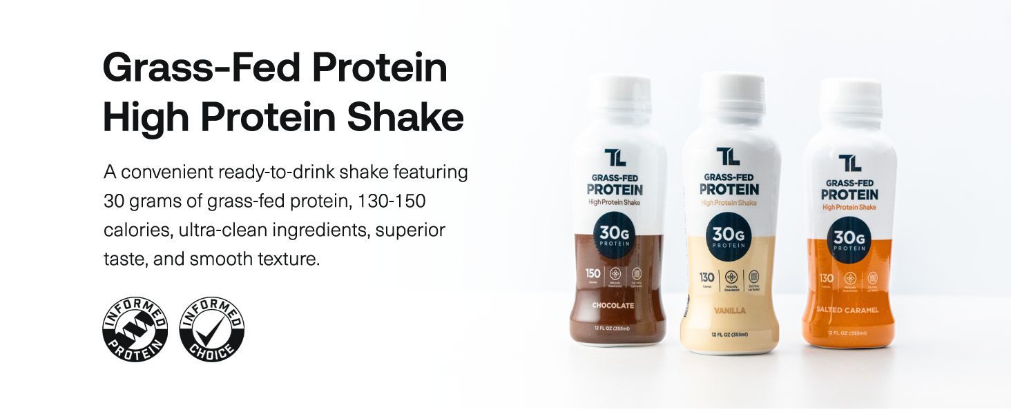 Transparent Labs Grass-Fed Protein Shake - Chocolate - 12 Pack