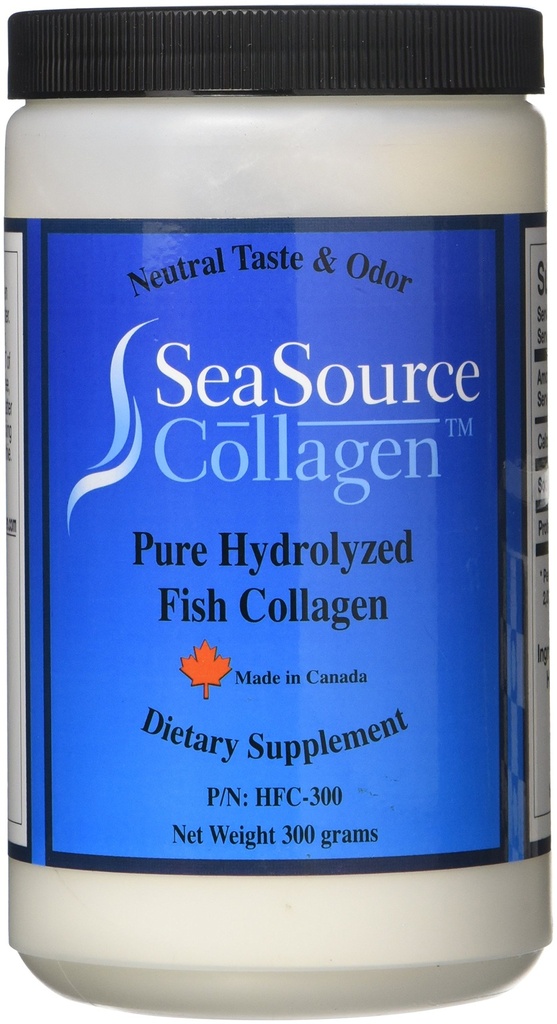 SeaSource™ Collagen Pure HYDROLYZED Fish Collagen Dietary Supplement Powder - Made in Canada from the Skins of Wild Caught Cod.
