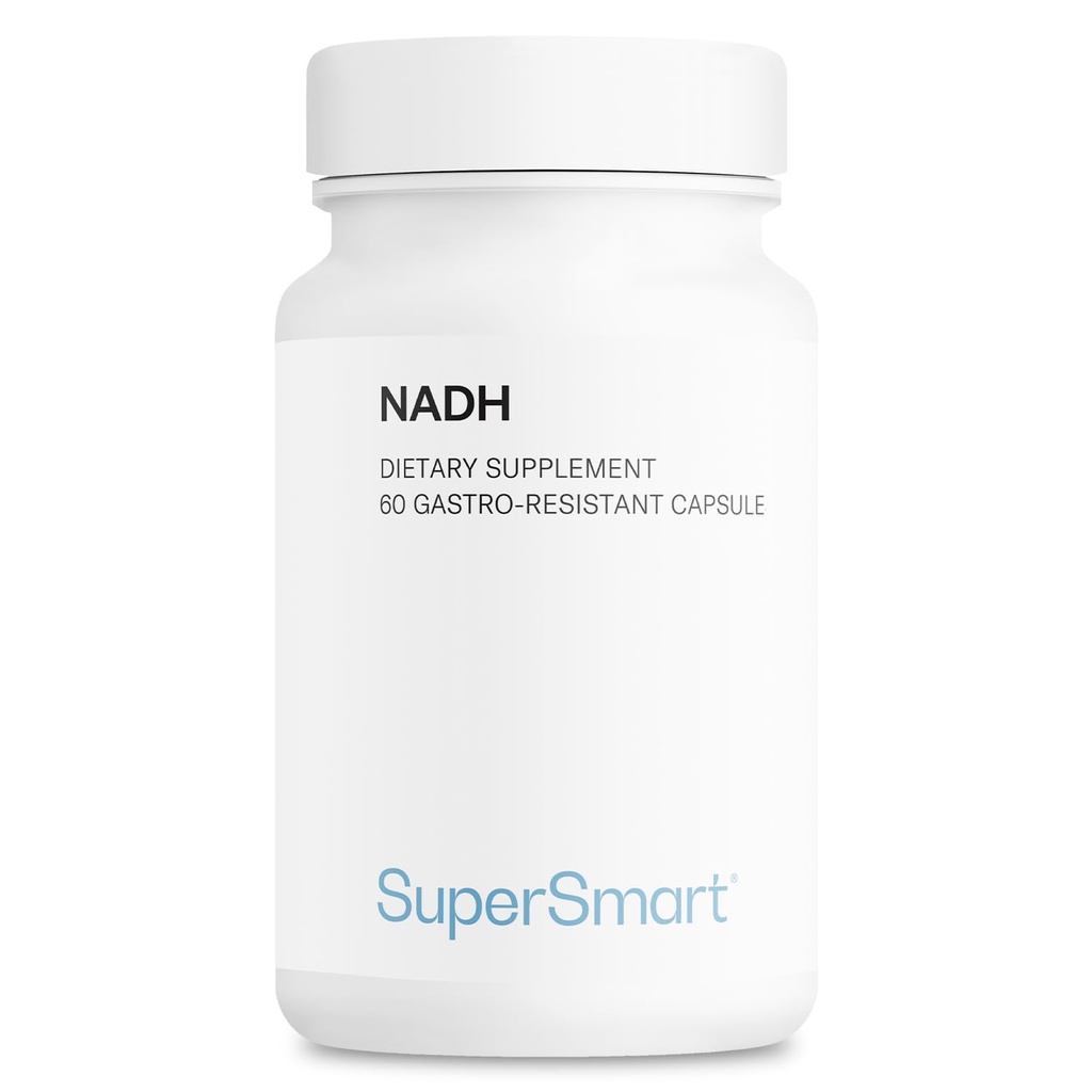Supersmart - NADH 5mg per Day (Reduced Nicotinamide Adenine Dinucleotide) - NADH Supplement - Energy Pills | Non-GMO & Gluten Free - 60 Delayed Release Capsules