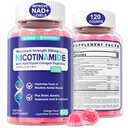 2 Pack - Nicotinamide 500mg Gummies, NAD+ Supplement for Women & Men w/ Collagen Peptides, (Flush Free Niacin) Vitamin B3 Niacinamide for Anti-Aging, NAD+ Levels, Longevity, Focus & Brain, Sugar Free