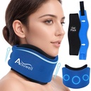 Atsuwell Neck Brace for Sleeping, Soft Cervical Collar for Support, Adjustable Neck Support Brace with Hot Cold Gel Packs Reusable for Office Pressure, Fatigue, Blue