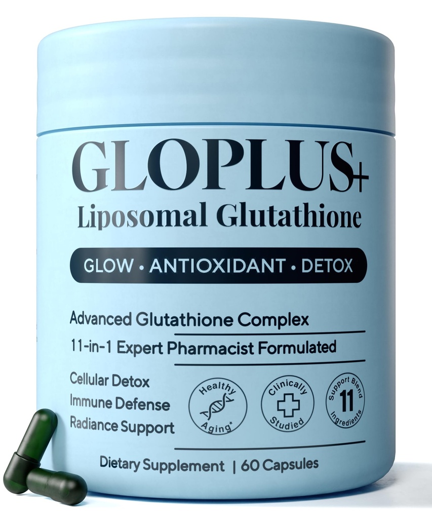 11-in-1 Liposomal Glutathione Supplement 1150mg - High Absorption Complex with Vitamin C, NAC & Resveratrol - Supports Skin Brightening, Detox, Immune & Liver Health - 60 Capsules