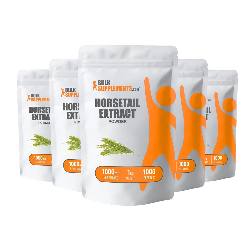 BulkSupplements.com Horsetail Extract Powder - Horsetail Supplement, from Horsetail Herb - Silica Supplements, Gluten Free, 1000mg per Serving, 5kg (11 lbs) (Pack of 5)