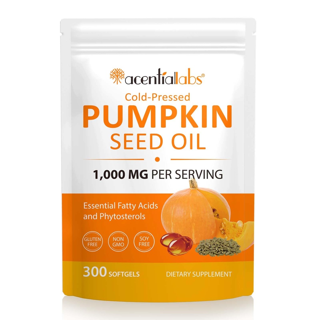 Pumpkin Seed Oil with Saw Palmetto Capsules Supplement for Women Men | Supports Hair, Urinary, Bladder & Prostate Health, 300 Softgels (1)