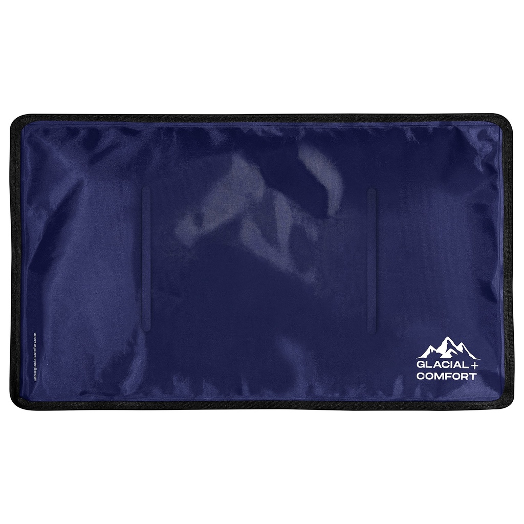 Glacial Comfort Gel Ice Pack for Back Pain - (21''x13'') Reusable Cold Pads Hip, Knee, Shoulder Injuries, Muscle Strains, Migraine & Postpartum Recovery with Flex Technology Compression Pad, Blue