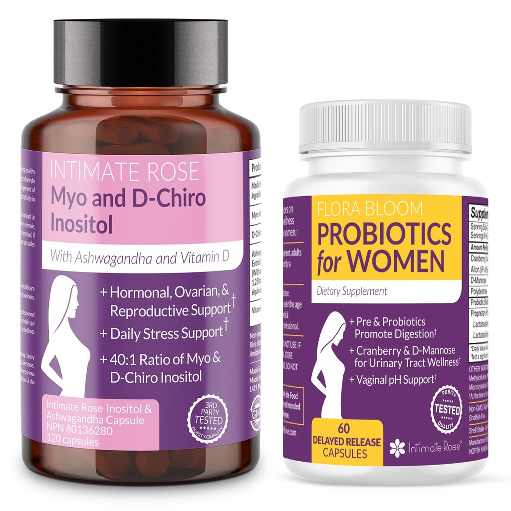 Save 10% on Women's Wellness Bundle – Myo-Inositol & D-Chiro Inositol + Complete Vaginal Probiotics for Hormonal Balance, Gut, and Vaginal Health