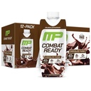 MusclePharm Combat Ready High Protein Shakes Ready to Drink, 40g Protein, 8g BCAAs, 8.7g Glutamine, 5g Fiber, No Added Sugar, Gluten Free, Liquid, Chocolate Fudge, 17 Fl Oz Bottle (Pack of 12)