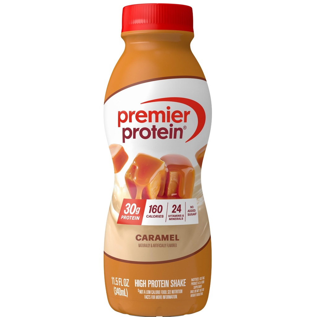 Premier Protein Shake, Caramel, 30g Protein, No Added Sugar, 24 Vitamins & Minerals to Support Immune Health, 11.5 fl oz, 1 Pack