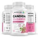 Candida Cleanse Supplement for Balance & Support, Candidase Detox, Women & Men. Gut Health & Flora, pH Level, Intestinal Health. Lactospore® Probiotics. Anti Yeast Overgrowth W/ Oregano, Caprylic Acid
