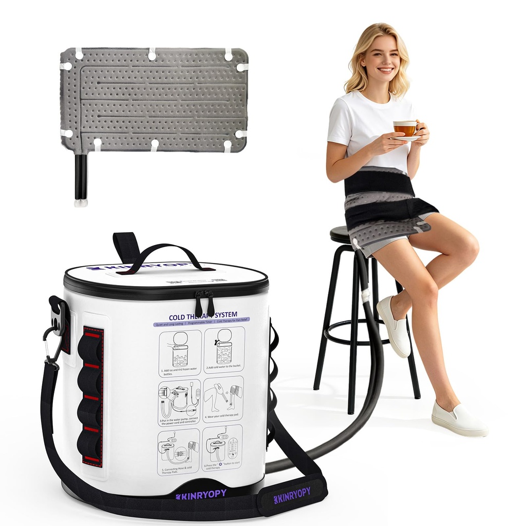Cold Therapy Machine for Hip, Ice Machine Pain Relief for Post Surgery Recovery with Timer, Hip Replacement Pad Recovery System, Cryotherapy Pain Relief w/Compression Pad