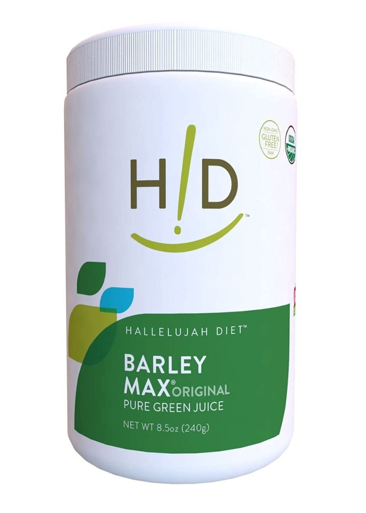 Hallelujah Diet Organic BarleyMax - Barley Grass Juice and Alfalfa Juice Powder, Vegan Formula, Plant-Based Dietary Supplement, Original, 8.5 Ounce Bottle (60 Day Supply)