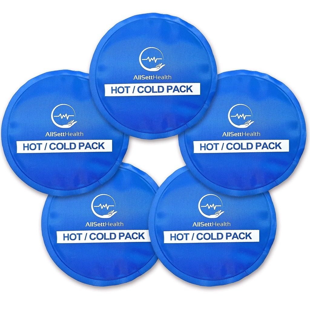 Reusable Round Hot and Cold Gel Ice Packs for Injuries | Cold Compress, Ice Pack, Cold Pack, Gel ice Pack, Cold Packs for Injuries | 5 Pack | Flexible Round Ice Packs for Eye and Neck, Leak-Resistant, Non-Toxic Cold Compress