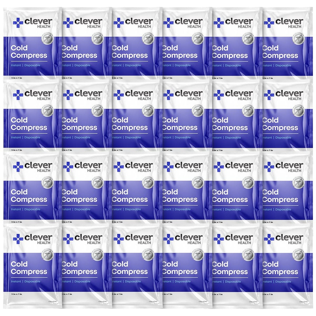 Instant Cold Pack | Disposable Ice Packs - Cold Therapy - for Injuries, Swelling, Inflammation, Muscle Strains, Sprains, Perfect for First aid Kit, Outdoor Activities, Athletes. 5x7 in. 24 Pack