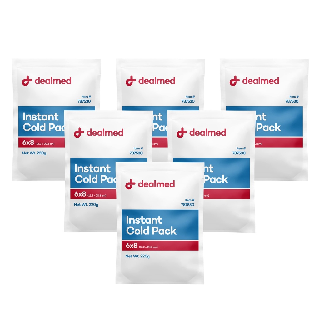 Dealmed Instant Cold Pack - Disposable Squeeze Activation - 6 Pack