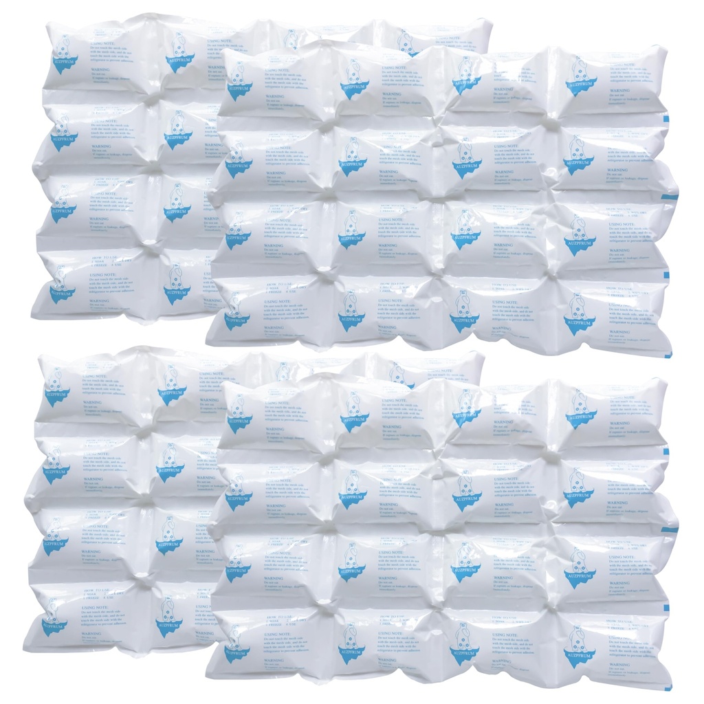 Ice Packs for Shipping & Coolers - Dry Ice Sheets for Transporting Frozen Food - Long Lasting Cold Pack for Lunch Bags (4 Sheets x 16 Cells)
