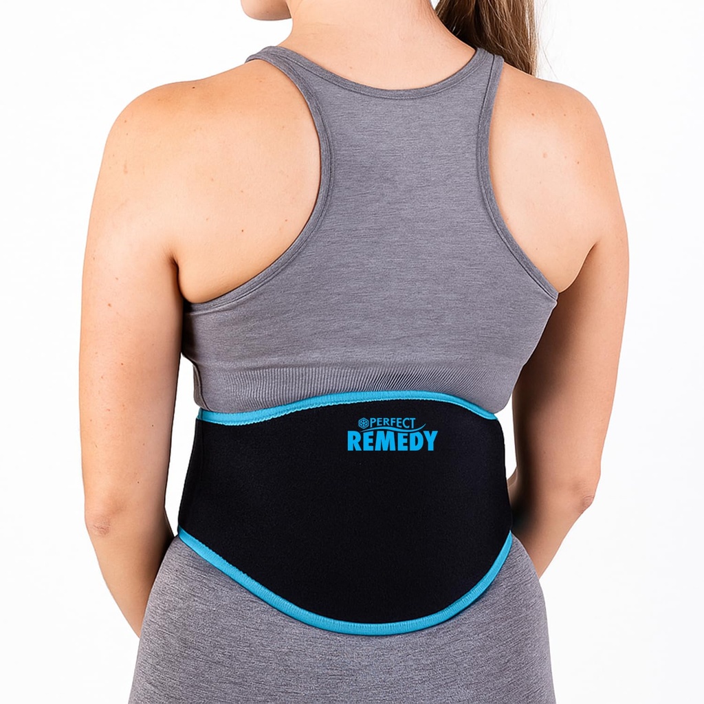 Perfect Remedy Back Ice Pack Wrap for Pain Relief, Ice Packs for Injuries Reusable with 2 Gel Inserts for Lumbar Pain, Sciatica, Coccyx, Surgery Recovery, Herniated Disc Relief, Hot & Cold Therapy