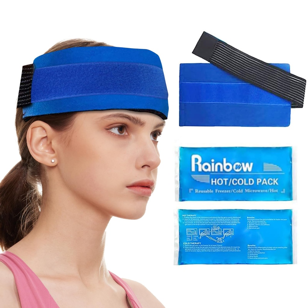 Reusable Hot and Cold Packs for Injuries, 2 Flexible Gel Ice Pack Cold Hot Compress for Joint Pain, Muscle Soreness, Tension Headache, Adjustable Therapy Wrap for Knees, Back, Shoulders, Arms and Legs