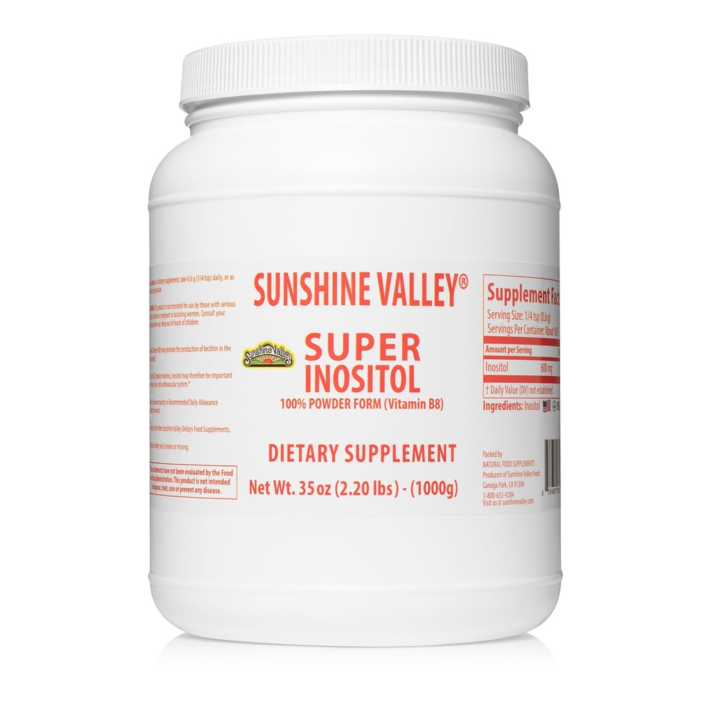 Sunshine Valley® Super Inositol Powder – Dietary Supplement, Wellness & Healthy Lifestyle – Unflavored Powder – 35 oz