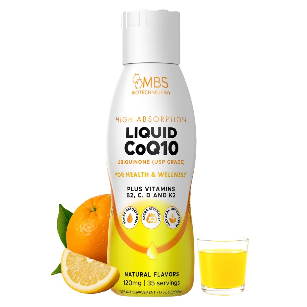 Liquid CoQ10 120mg of Bioavailable Ubiquinone for Superior Absorption. Support Heart, Bone, and Skin Health with a Natural Antioxidant. 35 Servings in a Convenient 17 oz Bottle.