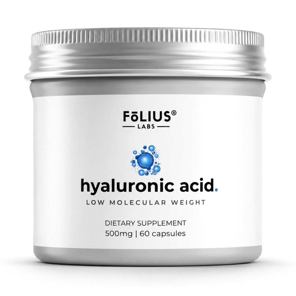 FOLIUS LABS Clean Label Ultra High Purity Hyaluronic Acid Capsules 500mg