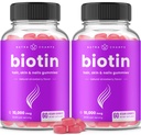 NutraChamps (2 Pack) Biotin Gummies 10,000mcg [High Potency] for Healthy Hair, Skin & Nails for Adults & Kids - 5000mcg in Each Gummy Vitamin - Vegan, Non-GMO, Pectin-Based Hair Health Supplement