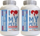 I LOVE MY PETS LLC cat Immune Supplement - PET Immune Support - Dogs and Cats - Booster - Healthy - Lions Mane for cat - 120 Treats (2 Bottles)