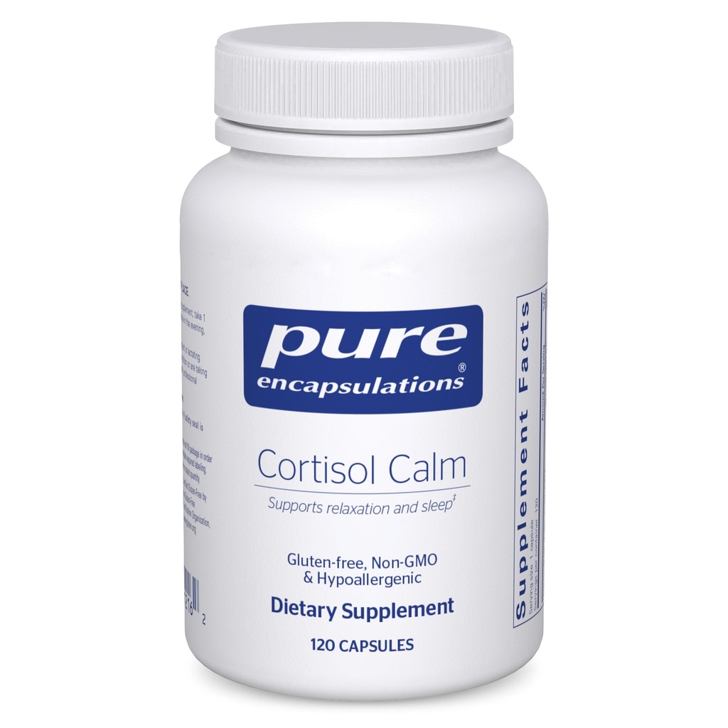 Pure Encapsulations Cortisol Calm - Supports Cortisol Health & Relaxation - Contains Ashwagandha, Magnolia Bark, Rhodiola Rosea & L-Theanine - Restful Sleep* - 120 Capsules