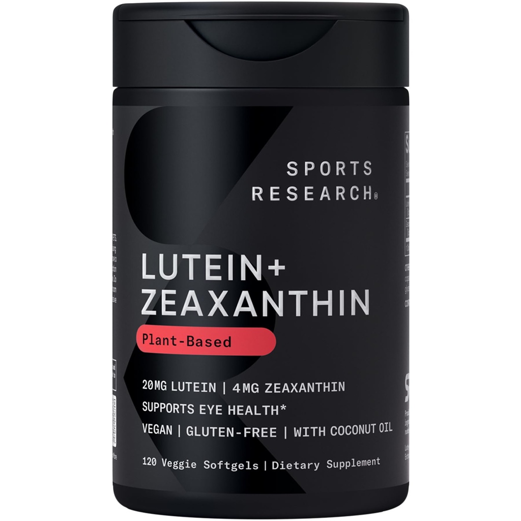 Sports Research® Lutein + Zeaxanthin w/Organic Coconut Oil, 120 Plantgels™