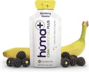 Huma Plus (Double Electrolytes) - Chia Energy Gel, BlackBerry Banana, 24 Gels - Stomach Friendly, Real Food Energy Gels