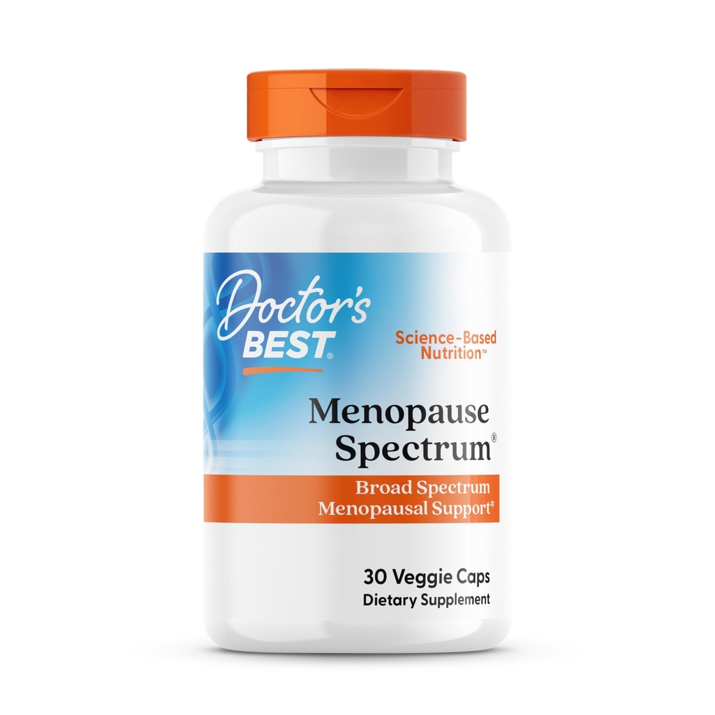 Doctor's Best Menopause Spectrum with EstroG-100 - Menopause Support Supplement for Women, Hot Flashes & Night Sweats Support, Helps Dryness, Gluten Free, Soy Free, Vegan Capsules - 30 Veg Caps