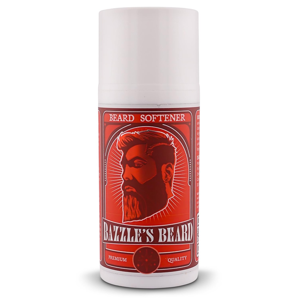 Bazzle's Beard Softener – Beard Balm Conditioner for Men with Biotin, Softens Coarse Hair, Deeply Moisturizes Facial Hair, Conditions Skin, and Adds Natural Shine, Products for Mustache Care