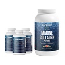 CORREXIKO Marine Collagen Supplement Pills & Powder Bundle 3 Month Supply - Includes 10,000mg Double Hydrolyzed Collagen Powder 1kg & 1800mg Collagen Peptides 360 Capsules - for Hair, Skin & Nails