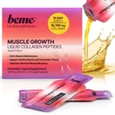 BeMe Liquid Collagen Peptides - Easy Protein Shots for Lean Muscle Support and Workout Recovery. 15g Whey Free Formula with 16.7g Hydrolyzed Collagen for Gym Performance. 15 Sachets, Apple Flavor