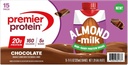 Premier Protein Chocolate Almond Milk Non-Dairy Protein Shake, 20g Protein, 5g Sugar, 160 Calories, 11 fl oz, 15 Pack