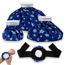 Ice Bags for Injuries Pain Relief, Elastic Breathable Reusable Ice Pack for Hot & Cold Therapies, No-Leak Ice Pack Bag Can Relieve Headaches, Migraines, Sports Injuries Swelling Pain, 3 Sizes