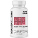 Youth & Tonic Digestive Enzymes with Amylase Bromelain Lipase Lactase Protease Papain - Advanced Digestion Plant Enzymes for Food Breakdown Gas Bloating Gut Health - Women & Men - 60 Vegetable Pills