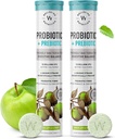 WELLBEING NUTRITION Daily Probiotic + Prebiotic| Plant Based |18 Billion CFU, 6 Strains for Men & Women with Organic Prebiotic Fiber for Digestion, Gut Health, Metabolism | 42 Effervescent Tabs